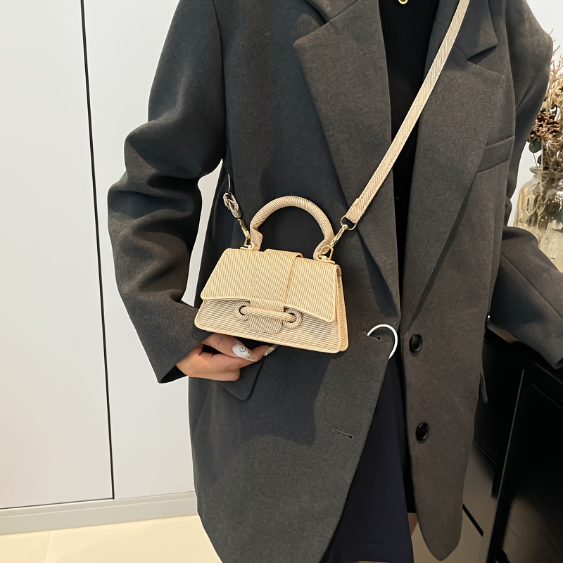 Structured Handbag Top Handle - Женская модная плетеная мини-сумка, элегантная структурированная